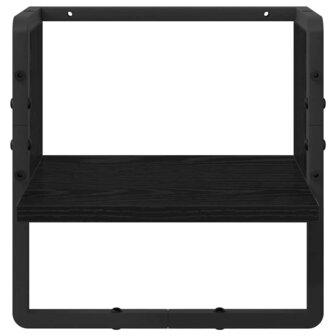Wandplank met plank Zwart Eiken 30 x 25 x 30 cm Bewerkt hout 4