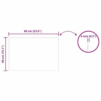 Wandspiegel Rechthoekig 60 x 40 cm gehard glas 8