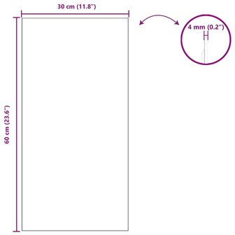 Wandspiegel Rechthoekig 30 x 60 cm gehard glas 8