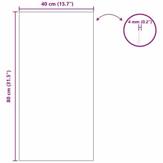 Wandspiegel Rechthoekig 40 x 80 cm gehard glas 7