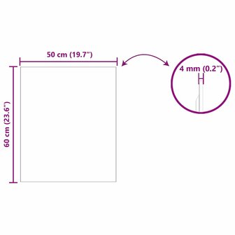 Wandspiegel Rechthoekig 50 x 60 cm gehard glas 8