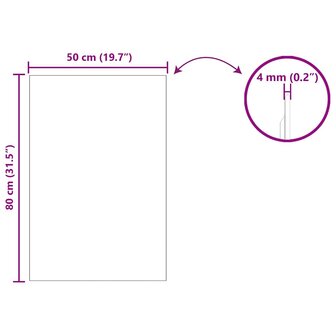Wandspiegel Rechthoekig 50 x 80 cm gehard glas 8