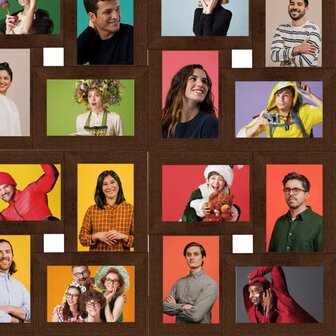 Fotolijst voor 24x(10x15 cm) foto MDF donkerbruin 4