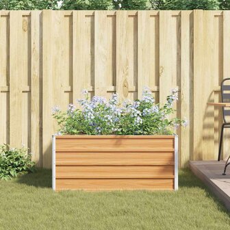Verhoogde plantenbak Licht Bruin 100 x 100 x 45 cm 4