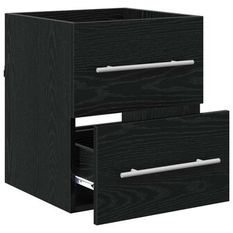 Wastafelkast Zwart Eiken 38,5 x 41 x 48 cm Bewerkt hout 5