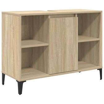Wastafelkast met plank met opslag Sonoma Eiken 80 x 33 x 60 cm 2