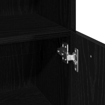 Badkamerkast Zwart Eiken 30 x 30 x 95 cm Bewerkt hout 9