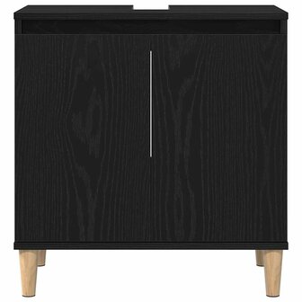 Badkamerkast Zwart Eiken 58 x 33 x 60 cm Bewerkt hout 7