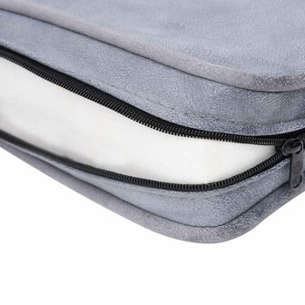 Hondenbank 57x34x36 cm pluche grijs 9