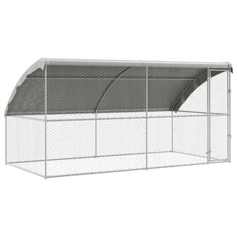 Hondenhok met opslag 2 pcs Zilver 4 x 2 x 2 m Staal 2