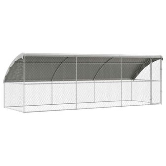 Hondenhok met opslag 3 pcs Zilver 6 x 2 x 2 m Staal 2