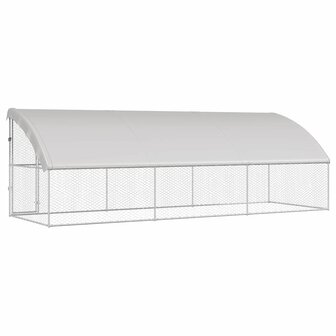 Hondenhok met opslag 3 pcs Zilver 6 x 2 x 2 m Staal 6