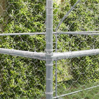 Hondenhok met opslag 2 pcs Zilver 4 x 2 x 2 m Staal 3