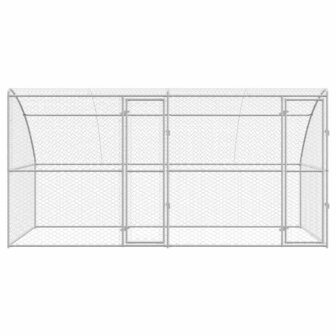 Hondenhok met opslag 2 pcs Zilver 4 x 2 x 2 m Staal 4