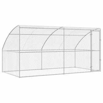 Hondenhok met opslag 2 pcs Zilver 4 x 2 x 2 m Staal 2