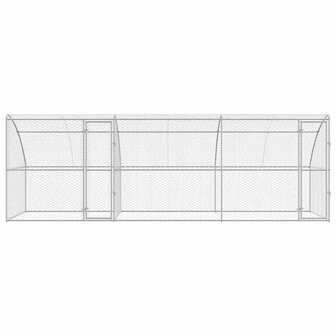 Hondenhok met opslag 3 pcs Zilver 6 x 2 x 2 m Staal 5