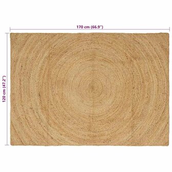 Vloerkleed Bruin 120 x 170 cm Jute 8