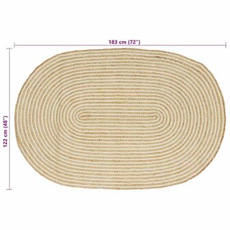 Vloerkleed Natuurlijk en Wit 122 x 183 cm Jute 7