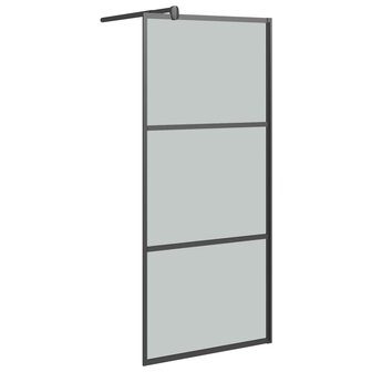 Inloopdouchewand 90x195 cm donker ESG-glas zwart 2