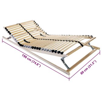 Lattenbodem Bruin 80 x 190 cm Massief beukenhout 7