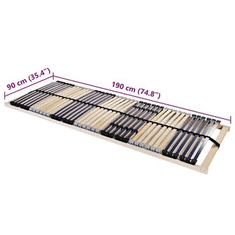 Lattenbodem Bruin 90 x 190 cm Massief beukenhout 7