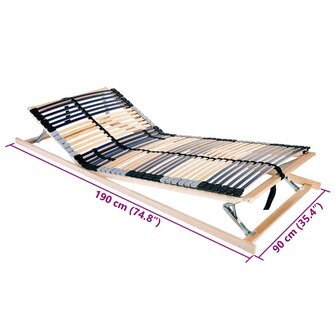 Lattenbodem Bruin 90 x 190 cm Massief beukenhout 7