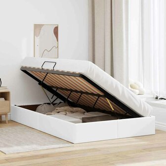Opslag bed met matras Puur Wit 120 x 190 cm Kunstleer 4