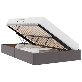 Opslag bed met matras met opslag Grijs 120 x 190 cm Kunstleer 3