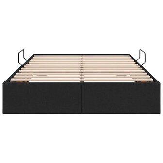 Opslag bed met matras met hoofdeinde Zwart 120 x 200 cm Stof 6