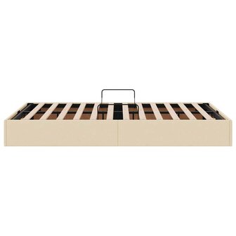 Opslag bed met matras met hoofdeinde Cr&egrave;me 120 x 200 cm Stof 8