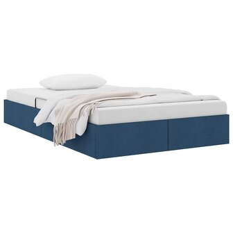 Opslag bed met matras met hoofdeinde Blauw 120 x 200 cm Stof 2