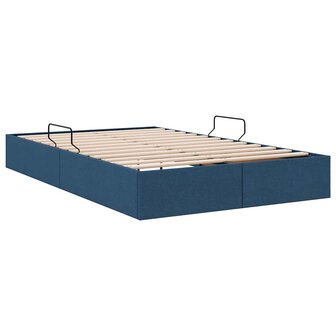 Opslag bed met matras met hoofdeinde Blauw 120 x 200 cm Stof 5
