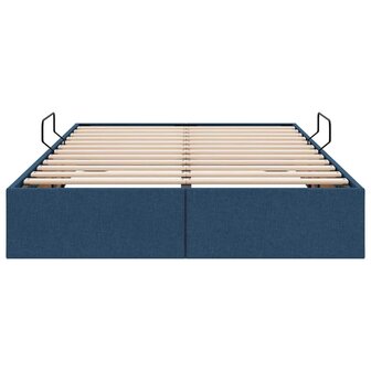 Opslag bed met matras met hoofdeinde Blauw 120 x 200 cm Stof 7
