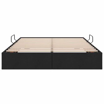 Opslag bed met matras met hoofdeinde Zwart 140 x 190 cm Stof 7