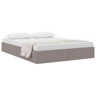 Opslag bed met matras met hoofdeinde Taupe 140 x 190 cm Stof 2