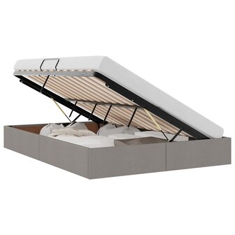 Opslag bed met matras met hoofdeinde Taupe 140 x 190 cm Stof 3