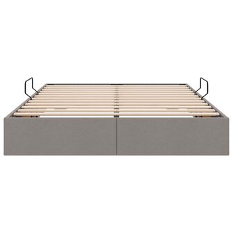 Opslag bed met matras met hoofdeinde Taupe 140 x 190 cm Stof 7