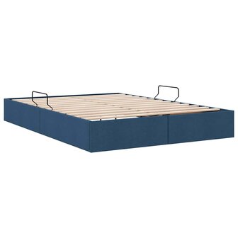 Opslag bed met matras met hoofdeinde Blauw 140 x 190 cm Stof 5