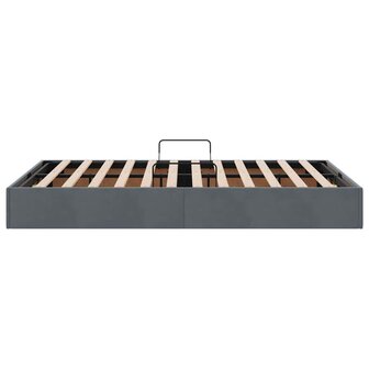 Opslag bed met matras Donkergrijs 120 x 200 cm Fluweel 8