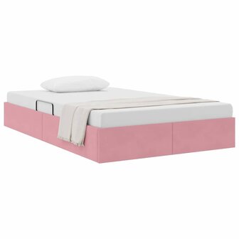 Opslag bed met matras met hoofdeinde Roze 120 x 200 cm Fluweel 2