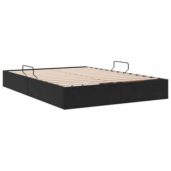 Opslag bed met matras met hoofdeinde Zwart 140 x 190 cm Fluweel 9