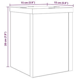 Plantenstandaard 2 pcs Zwart Eiken 15 x 15 x 20 cm Bewerkt hout 9