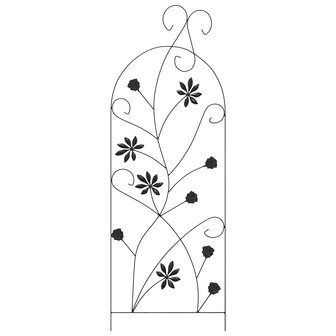 Tuinhek 3 stuks Zwart 112 x 40 cm Staal 6