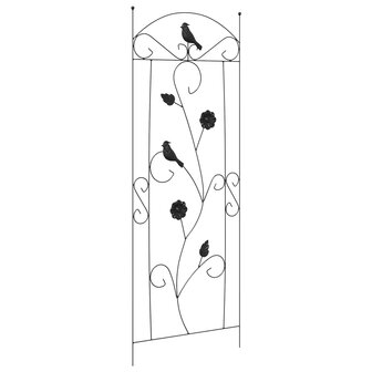 Tuinhek 3 pcs Zwart 112 x 40 cm Staal 5