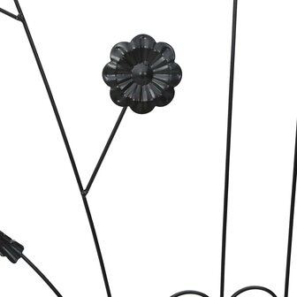 Tuinhek 3 pcs Zwart 112 x 40 cm Staal 8