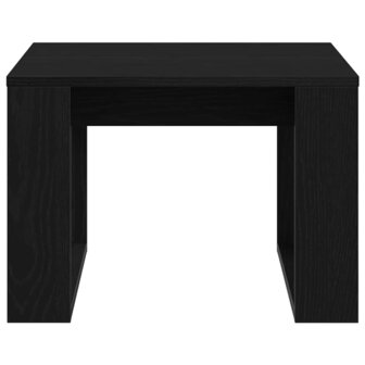 Salontafel Zwart Eiken 50 x 50 x 35 cm Bewerkt hout 6