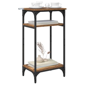 Bijzettafel met plank Oud Hout 40 x 30 x 75 cm Bewerkt hout 3