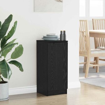 Dressoir Zwart Eiken 30 x 30 x 70 cm Bewerkt hout 4