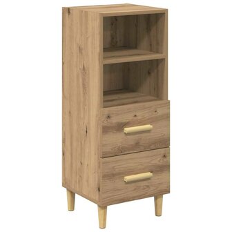 Dressoir artisanaal eikenkleurig 34 x 34.5 x 90 cm Bewerkt hout 2