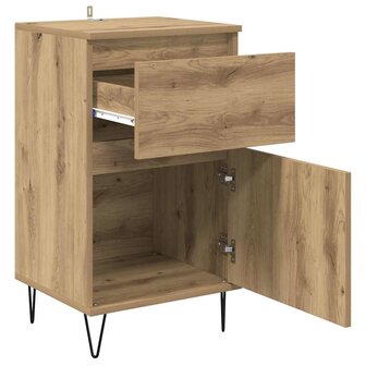Dressoir artisanaal eikenkleurig 35 x 40 x 70 cm Bewerkt hout 5